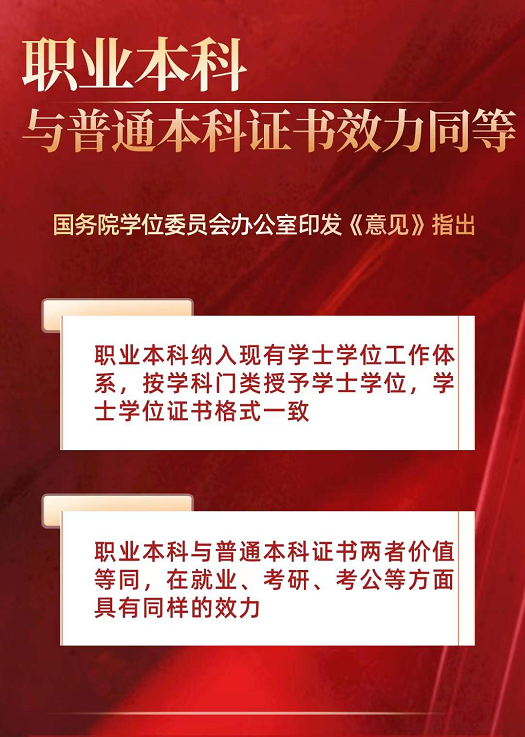 又一利好消息，教育部再發(fā)文：職業(yè)本科與普通本科證書(shū)效力同等！